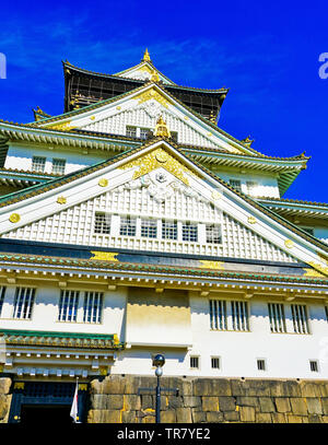 View of the Osaka Castle in autumn in Osaka, Japan. Stock Photo