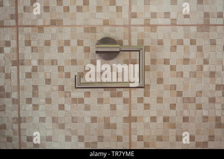 empty support for toilet paper in the bathroom Stock Photo