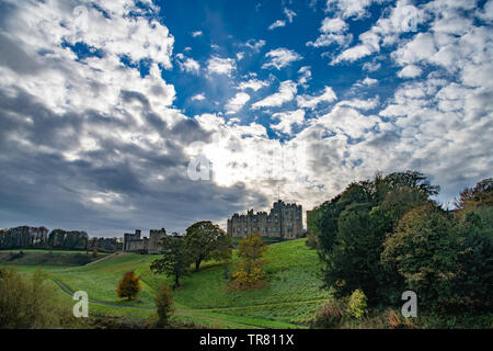 Alnwick castle on a fine summer day, Northumberland, England Stock Photo