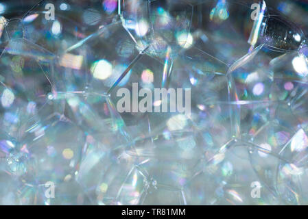 Soap bubbles on black background Stock Photo