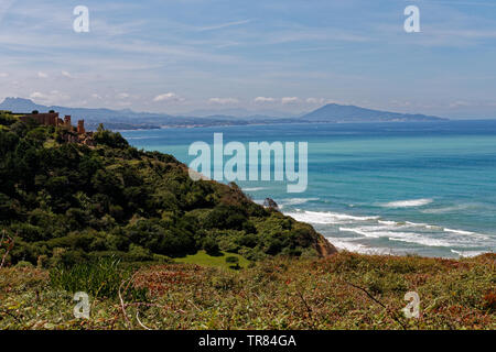 Basque coast, Biarritz, Erretegia beach Stock Photo