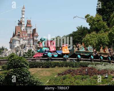 Children's ride called Casey Jr.: le Petit Train du Cirque in Disneyland, Paris, France Stock Photo