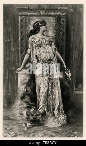 Sarah Bernhardt in the role of Cleopatra, Paris, 1890.  Photogravure Stock Photo