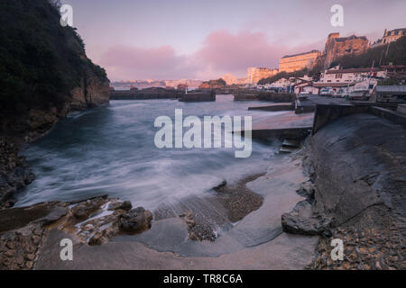 City of Biarritz with its beautiful coast, at the North Basque Country. Stock Photo