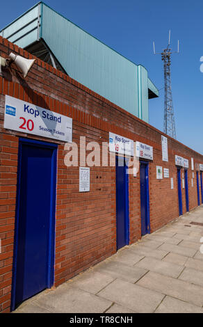 turnstile entrance for  the Kop Stand at Tranmere Rovers Wirral April 2019