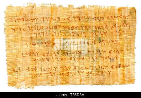 The Phœnician manuscript. The most first Alphabet in The World, Proto-writing. The Middle East, c.1500–1200 B.C. // Ancient papyrus. Stock Photo