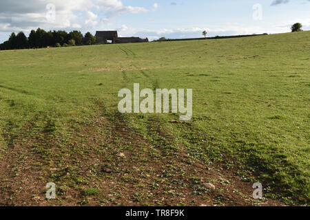 The Thames and Severn path near to Coates in Gloucestershire. Stock Photo