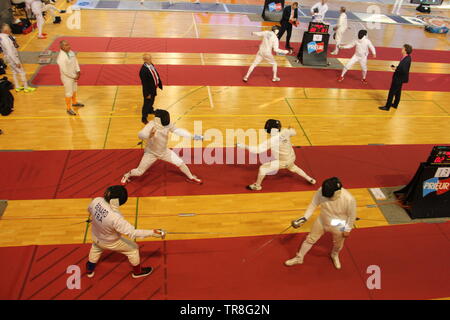 Championnat d'Europe d'escrime Vétérans 2019  1ère journée à COGNAC Stock Photo