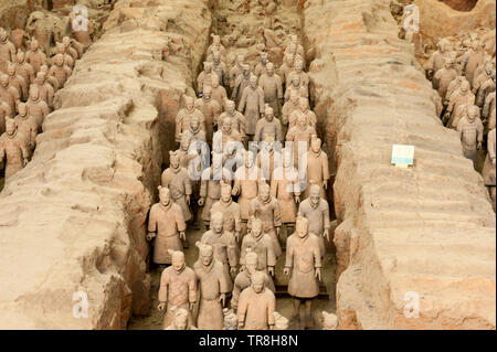 No. 1 pit site of Qin Shihuang terracotta warriors and horses in Xi'an, Shaanxi, China Stock Photo