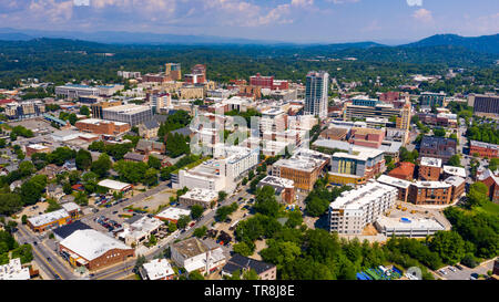 Aerial view of Downtown Asheville, NC, USA Stock Photo