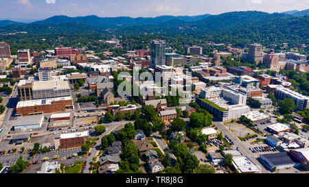 Aerial view of Downtown Asheville, NC, USA Stock Photo