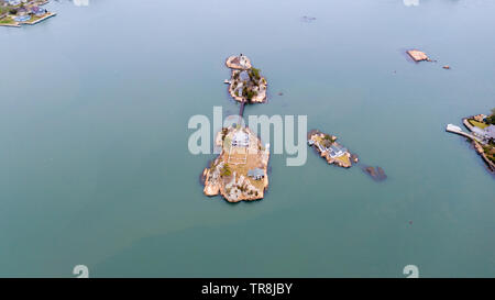 Cut in Two Island East and West, The Thimble Islands, or the Thimbles,  Long Island Sound, Branford, CT Stock Photo