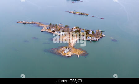 Governor Iland, the Thimble Islands, or the Thimbles,  Long Island Sound, Branford, CT Stock Photo