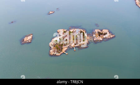 Wayland Island, The Thimble Islands, or the Thimbles,  Long Island Sound, Branford, CT Stock Photo