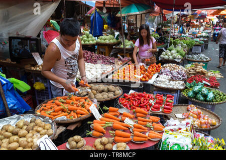 Manila, Philippines - July 16, 2016:  Vegetables in the street market Stock Photo