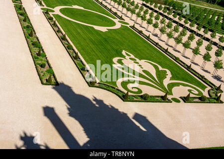 The french gardens at Royal Chateau at Chambord,  Loire Valley, Loir-et-Cher department, Centre-Val de Loire, France, Europe Stock Photo