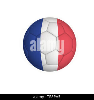 Soccer ball with a French flag isolated on white background Stock Photo