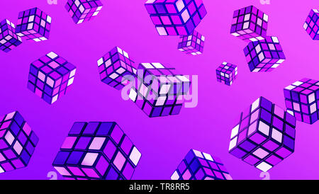 Abstract cube art in gradient color.Fantasy creativity backgrounds concepts ideas Stock Photo
