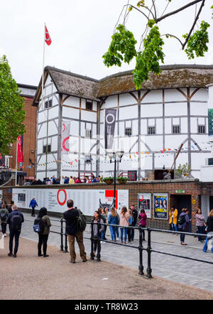 The famous Globe theatre on the South Bank London UK Stock Photo