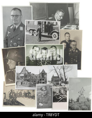 Eight photo albums of Major Grießmeyer and his son A comprehensive collection of albums with circa 1,000 photos taken by a member of the Luftgaubildstelle Nuremberg. Among them, training and work at the photo centre, many portraits with applied medals, the son serving at the Eastern front. Pictures of the terror attacks on Nuremberg and Regensburg with heavy damages. Two photos of the battle tank V. (Panther). Many pictures of typical scenes from a soldier's life taken by father and son, photos of the home front. Due to the extensiveness of the material, a pre-sale viewing , Editorial-Use-Only Stock Photo