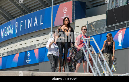 Pilar Rubio Fernández (wife of Real Madrid player Sergio Ramos) - Champions League Final build up ahead of the FINAL match between Tottenham Hotspur & Liverpool on 30 May 2019 at Metropolitano Stadium (Stadium Metropolitano), Av. de Luis Aragonés, 4, 28022 Madrid, Spain on 30 May 2019. Photo by Andy Rowland. Credit: PRiME Media Images/Alamy Live News Stock Photo