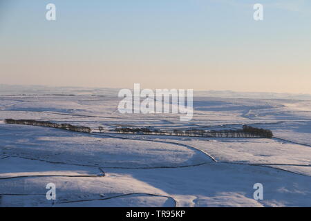 View from Mam Tor facing south towards the White Peak area of the Peak District. Stock Photo