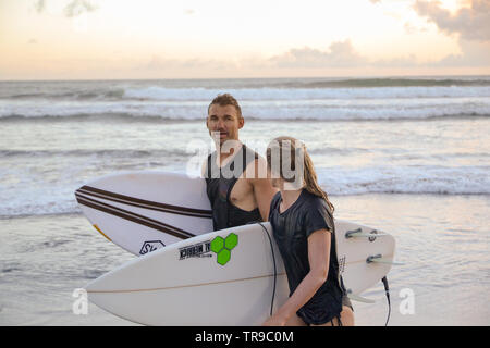 Surfing in Bali Stock Photo