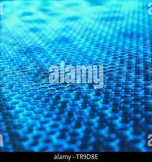 Conceptual abstract background image with graphene structural pattern. 3D illustration. Stock Photo