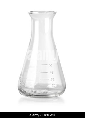 Flask empty isolated on white  with clipping path Stock Photo