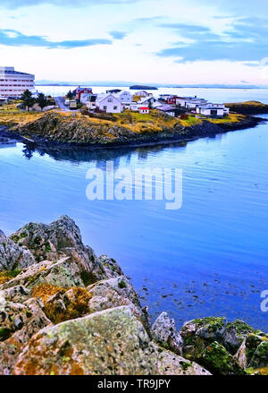 View of the Stykkisholmur town in western Iceland in winter. Stock Photo