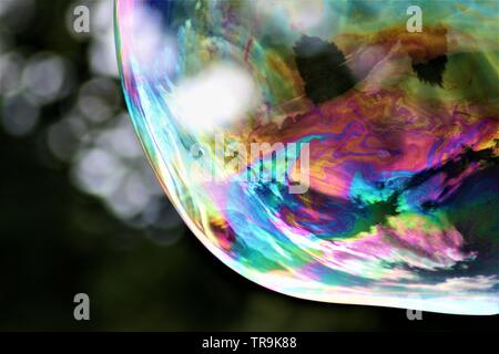 Swirling Patterns on a bubble Stock Photo