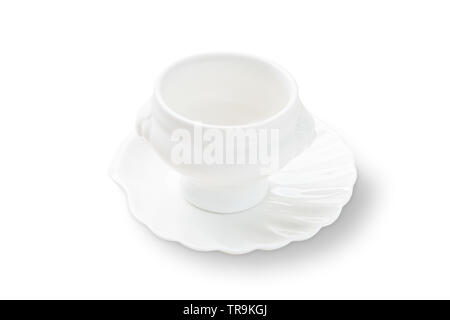 Porcelain egg stand isolated on white Stock Photo