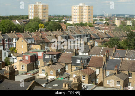 A general view of housing in houses and flats in Wood Green, North London Stock Photo