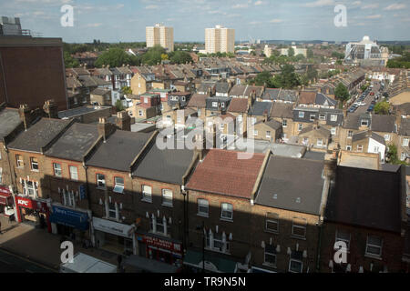 A general view of housing in houses and flats in Wood Green, North London Stock Photo