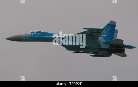 Ukrainian Air Force Su-27 Flanker, RAF Fairford Stock Photo