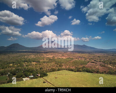 Colorful natural background aerial drone view on summer day Stock Photo
