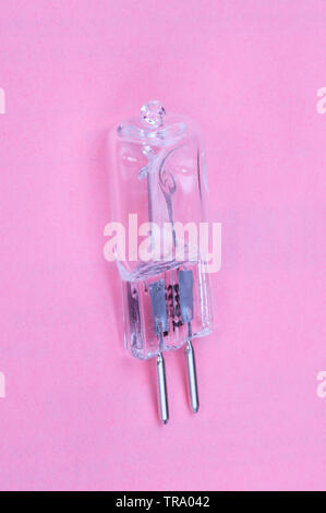 Halogene Lamp on Pink Background Stock Photo