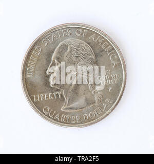 U.S. ¼ Dollar 'Washington Quarter' Coin - 2001 Stock Photo