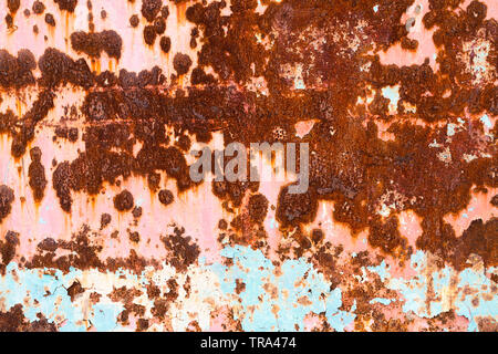 Grunge texture of old rusty metal with scratches and cracks background. Rusty Zinc Background. Old and rusty damaged texture. Stock Photo