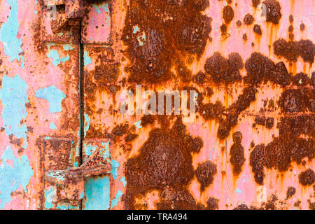 Grunge texture of old rusty metal with scratches and cracks background. Rusty Zinc Background. Old and rusty damaged texture. Stock Photo