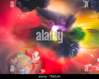 Abstract background, various pigments and dyes create a rich texture, blurred color background, Stock Photo