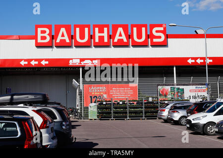 Stockholm, Sweden - May 31, 2019: Bauhaus retail store located in Bromma offering products for home improvement, gardening and workshop. Stock Photo