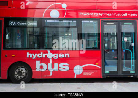 Side view of a RVI Covent Garden Hydrogen Fuel Cell Bus Stock Photo