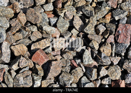 Colorful crushed stones, close up detail,  background texture, top view Stock Photo