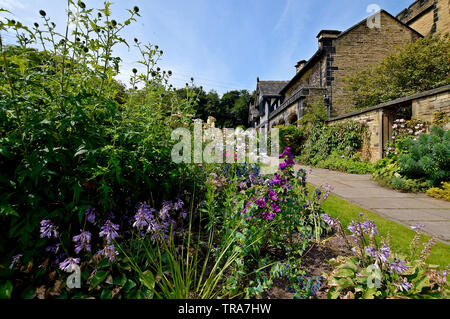 The east terrace garden at Shibden Hall in Halifax. Stock Photo