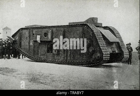 This photo, dating to before 1922, relates to World War I. The caption reads: ‘Large’ American Tank Stock Photo