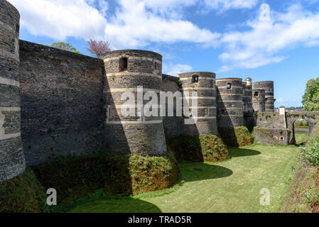 The Château d'Angers on a sunny spring day in the Loire Valley, France Stock Photo