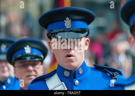 Glasgow, Scotland, UK. 1st June, 2019. Members taking part in the City of Glasgow Campsie Branch Club Apprentice Boys of Derry         Procession through the streets of the city from Holland Street to Glasgow Green including the laying of wreaths at the Cenotaph in George Square. Credit: Skully/Alamy Live News Stock Photo