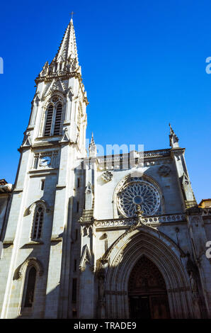 Bilbao, Biscay, Basque Country, Spain : Gothic revival stile facade of the Bilbao Cathedral of Santiago  in the Casco Viejo old town. Stock Photo