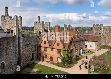 Framlingham Castle is a castle in the market town of Framlingham in Suffolk in England. An early motte and bailey or ringwork Norman castle was built Stock Photo